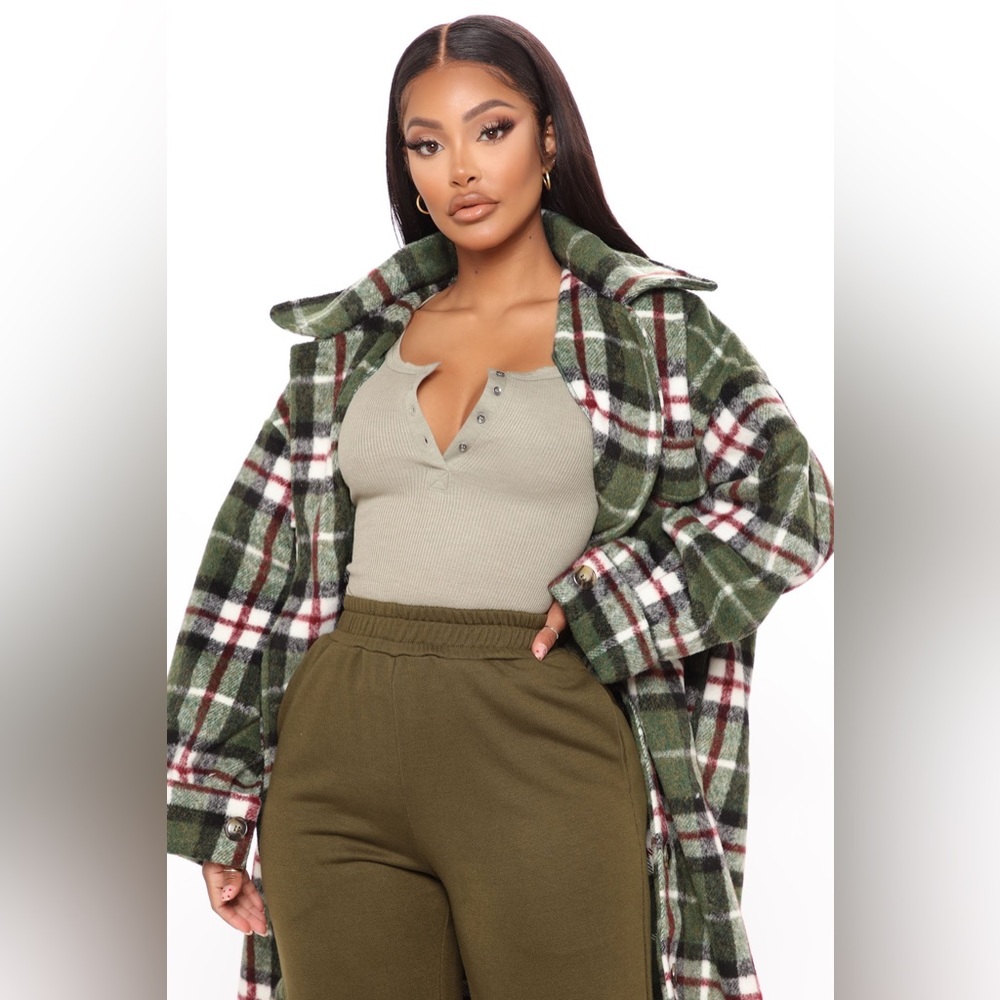 Brand New Olive Combo Plaid Jacket